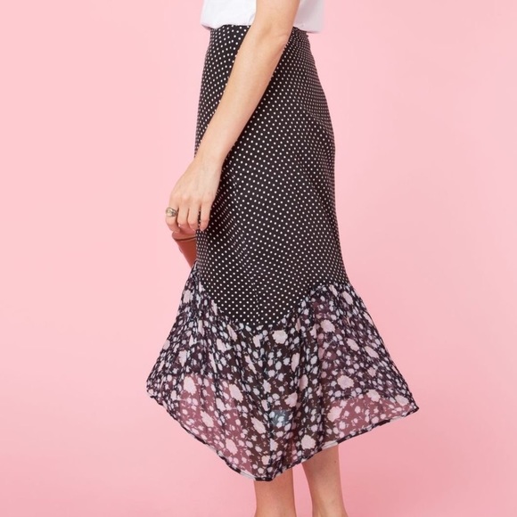 RIXO Leandra Polka Dot Midi Dress